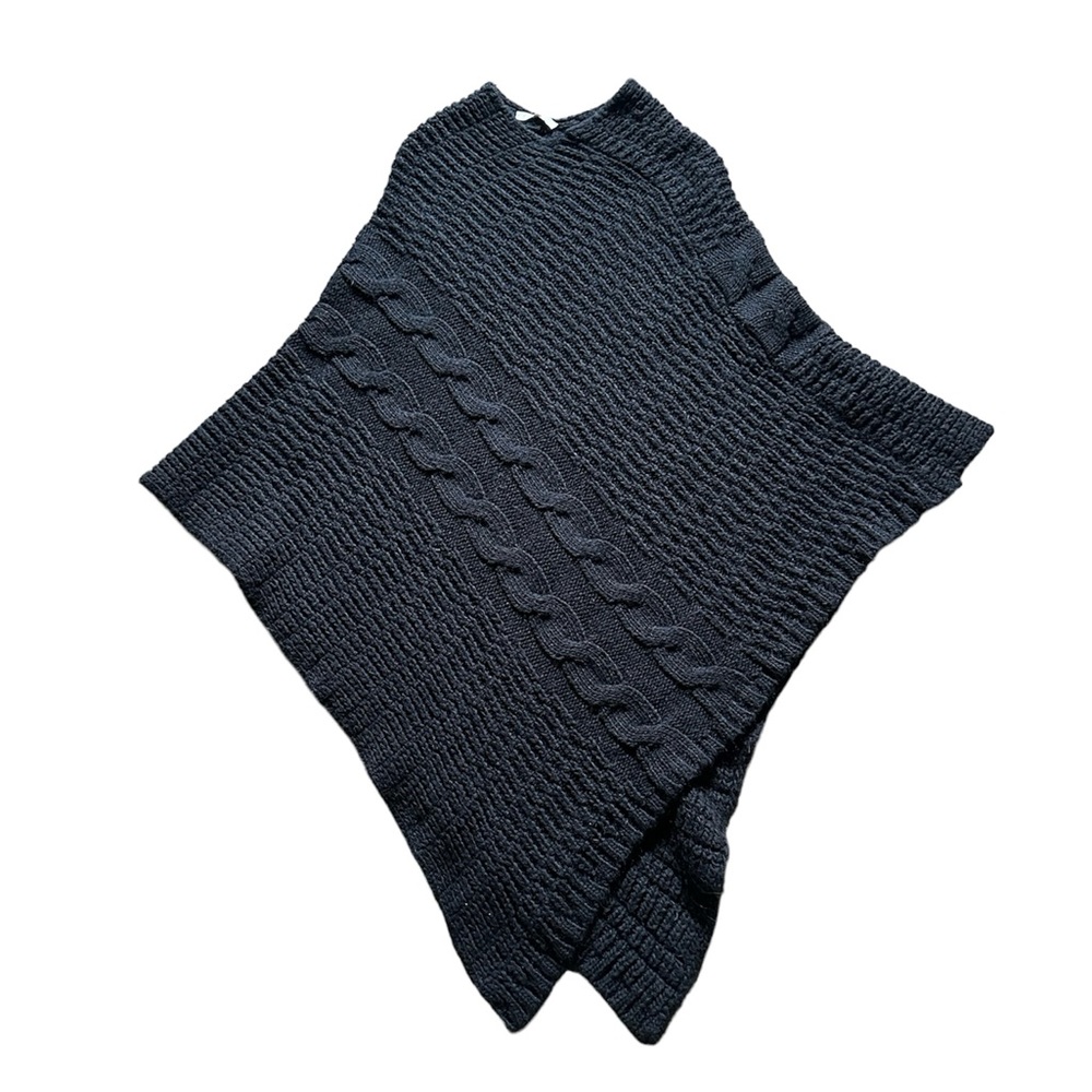 Cocogio Made In Italy Black Poncho